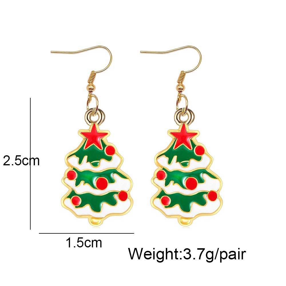 Wholesale Christmas Tree Santa Claus Bell Alloy Oil Drop Earrings ACC-ES-ChenY044