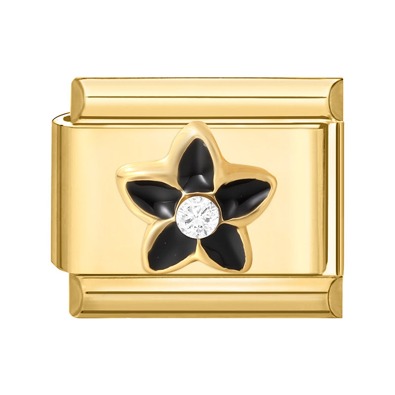 Wholesale 9mm Italian Charm Starter Bracelets DIY Gold Flower Stainless Steel Composable Bracelet