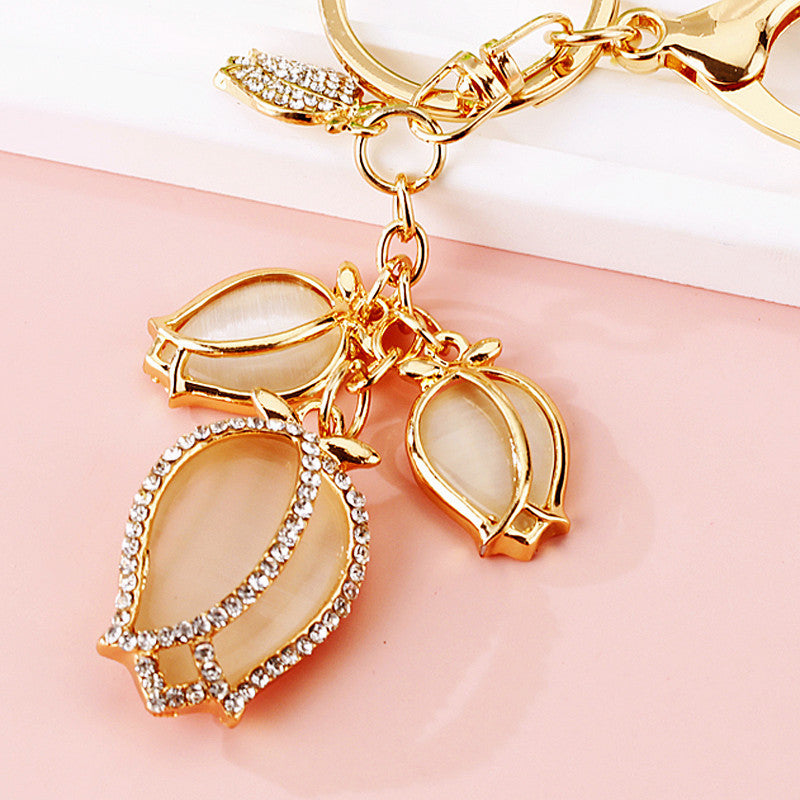 Wholesale Flower Zinc Alloy Keychain ACC-KC-RuiYuan001