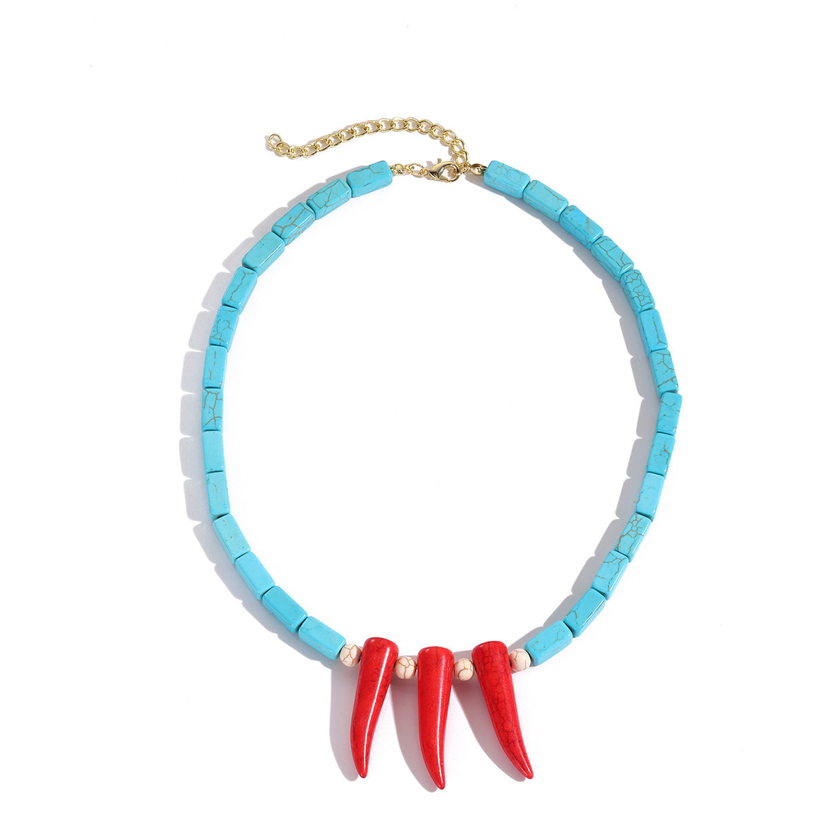 Wholesale Alloy starfish conch pendant high-grade turquoise necklace