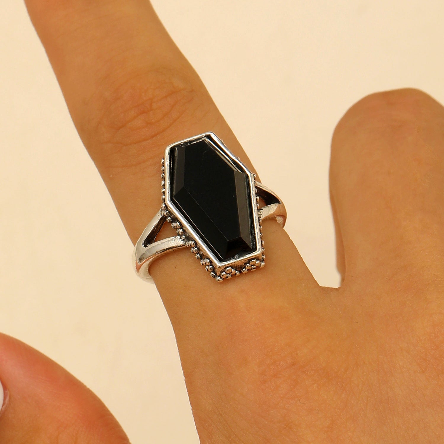 Wholesale Copper Gothic Skull Cross Open Ring - Trendy Unisex Jewelry Gift