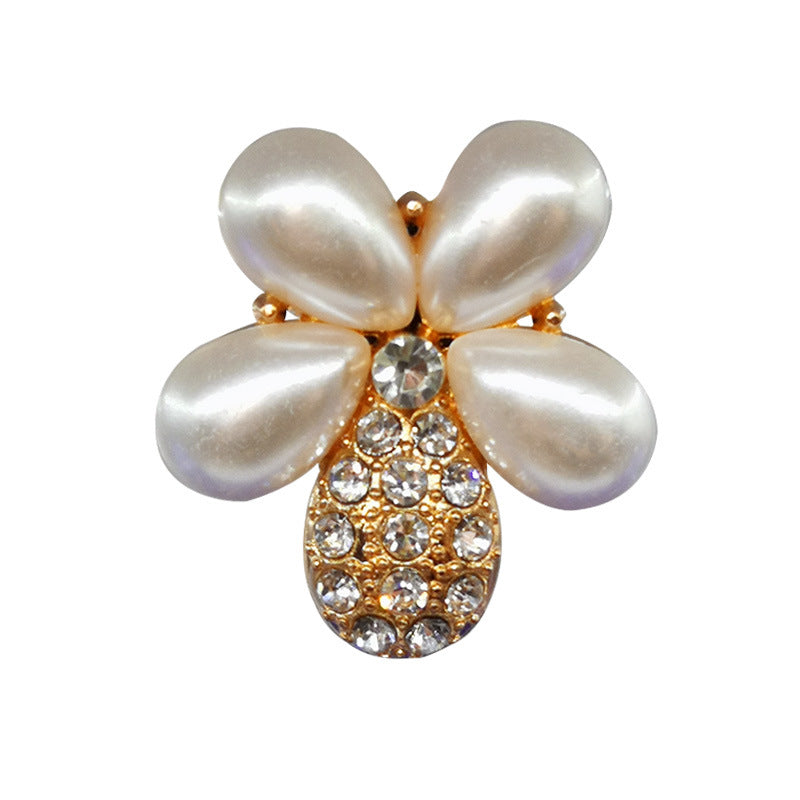Wholesale 5pcs Random Pearl Bow Shoes Accessories Shoes Charms