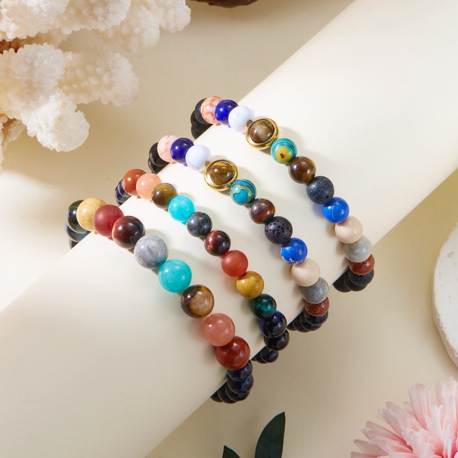 Wholesale Zodiac Planet Bracelet For Couples Handmade Natural Stone Universe Design Fashion Jewelry Accessory Travel Souvenir Gift