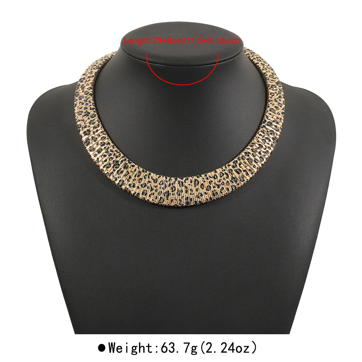 Wholesale leopard snake pattern necklace heavy design sense metal style  necklace