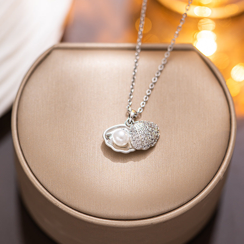 Wholesale Fan Shape Pendant Titanium Steel Necklace ACC-NE-Kucai003