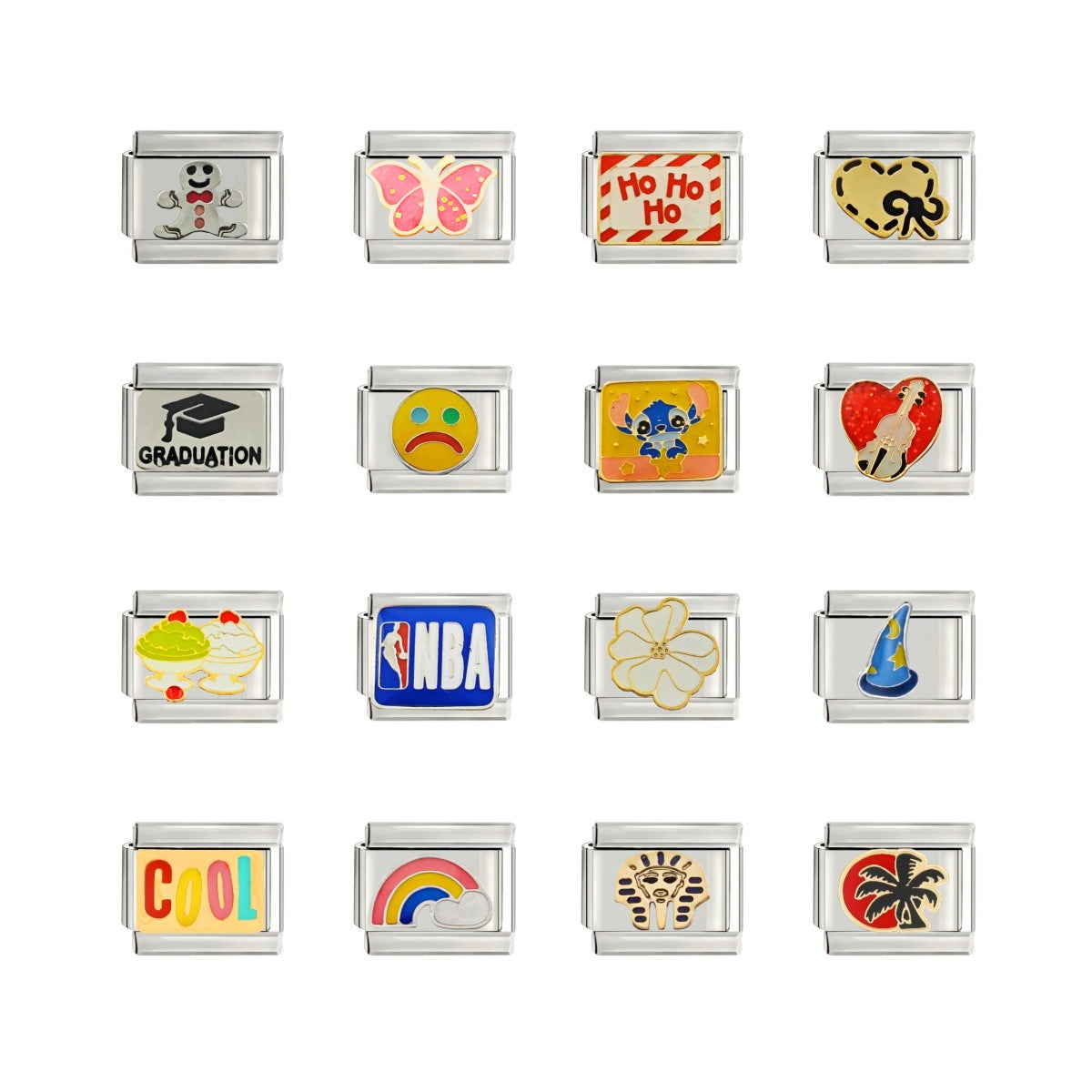 Wholesale italian Charm Starter Bracelets DIY square Single Section Creative Stainless Steel Composable Bracelet