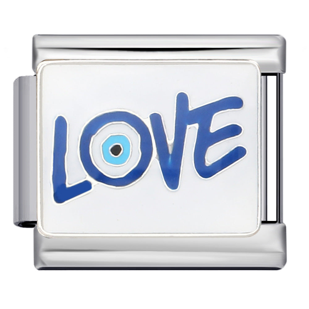 Wholesale Italian Charm Bracelet 9mm DIY Splicing Removable Devil Eye Stainless Steel Composable Bracelet