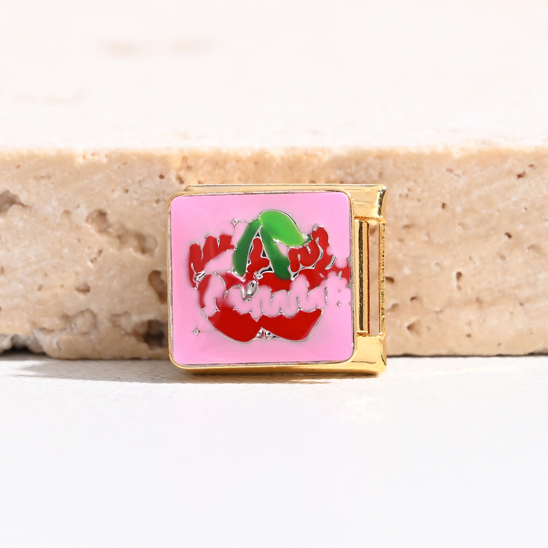 Wholesale  Italian Charm Bracelet 9mm DIY gold fruit series Creative Stainless Steel Composable Bracelet