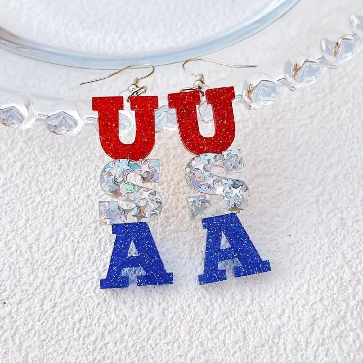 Wholesale American National Day jewelry American Independence Day series earrings