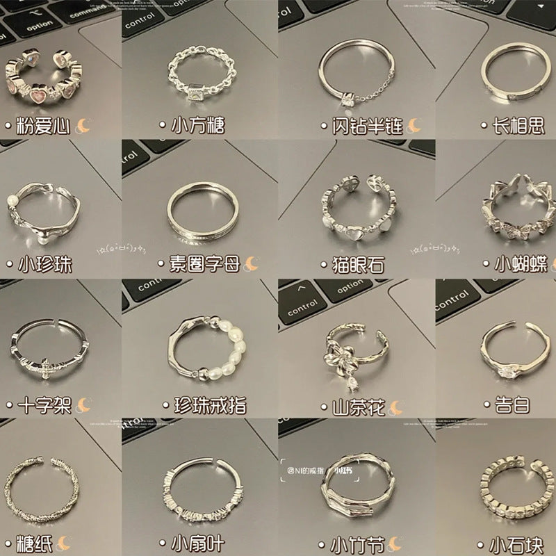 Wholesale 925 Sterling Silver Versatile Ring Combination Ring Rings set ACC-RS-Wanshen002