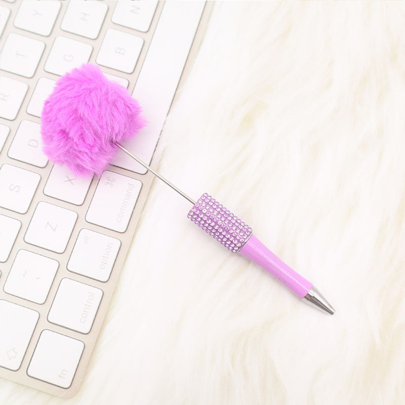 Wholesale Beadable Pens Rhinestone Pom Pom Ball DIY Beaded Pen ACC-PN-CY005