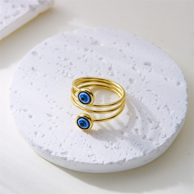 Wholesale Turkish Blue Eye Devil' s Eye Adjustable Ring