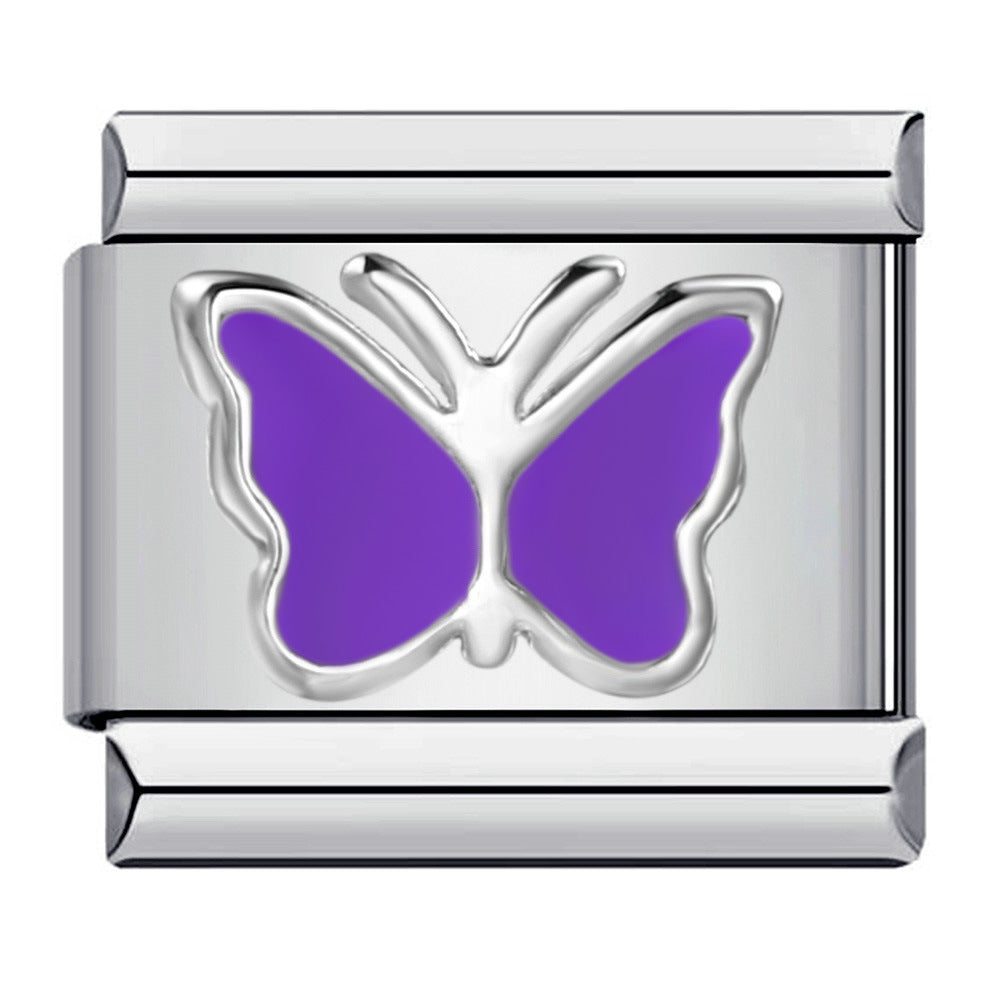 Wholesale Italian Charm Bracelet 9mm DIY Splicing Removable Love Butterfly Stainless Steel Composable Bracelet