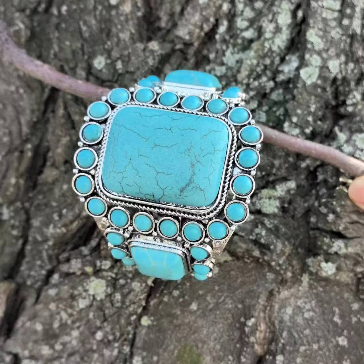 Wholesale Electroplated Turquoise Bohemian Bracelet - Ethnic Style Fashion Accessory for Boutique Resale