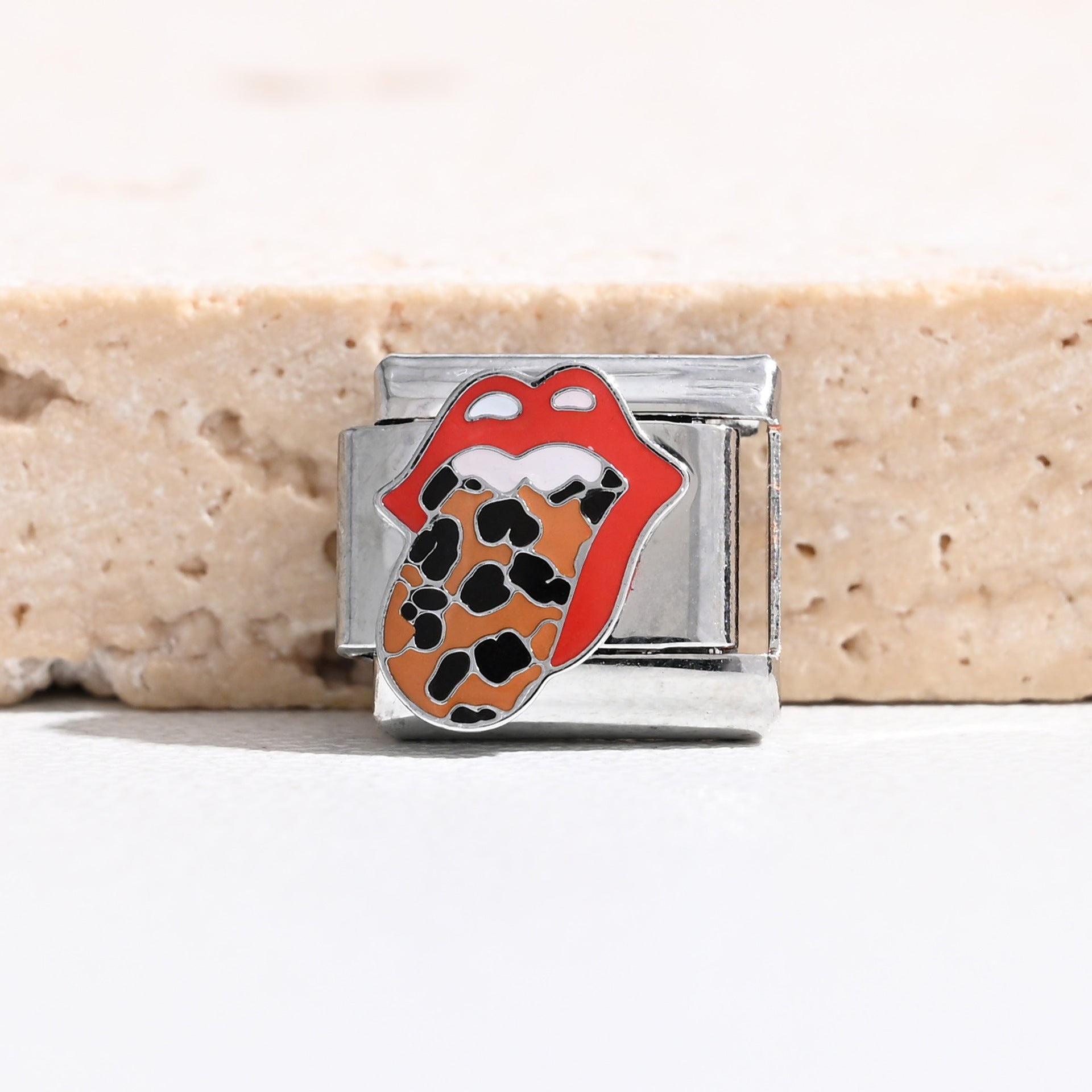 Wholesale Italian Charm Bracelet 9mm DIY Leopard Print Series  Creative Stainless Steel Composable Bracelet