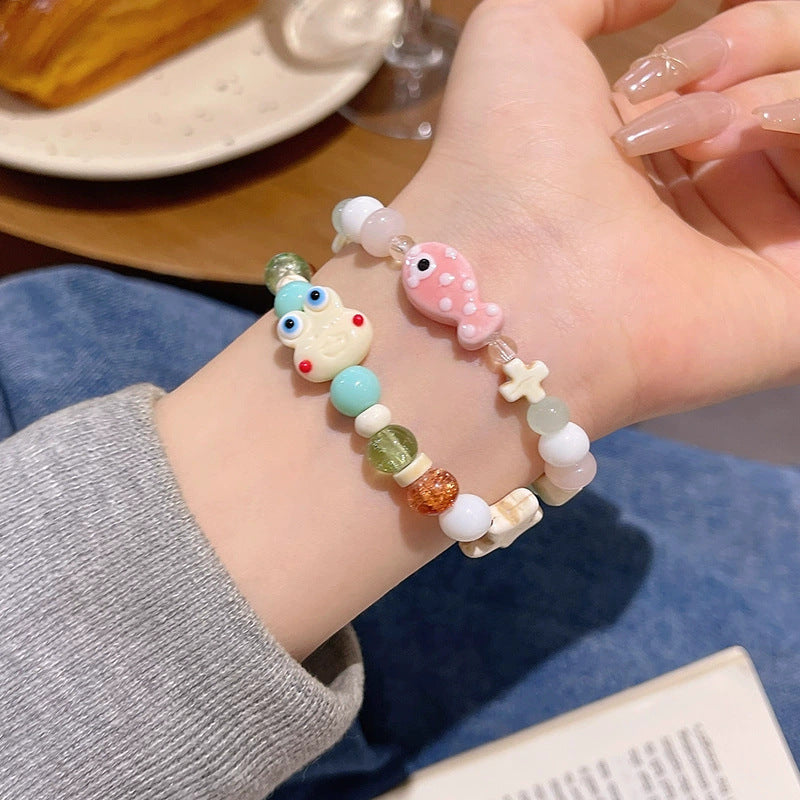 Wholesale Crystal Electroplated Double Layer Bracelet - Trendy Everyday Jewelry Accessory for Women Gift