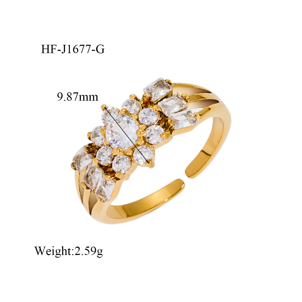 Wholesale Ins Style Titanium Steel Open Ring Electroplated Fashion Accessory Gift