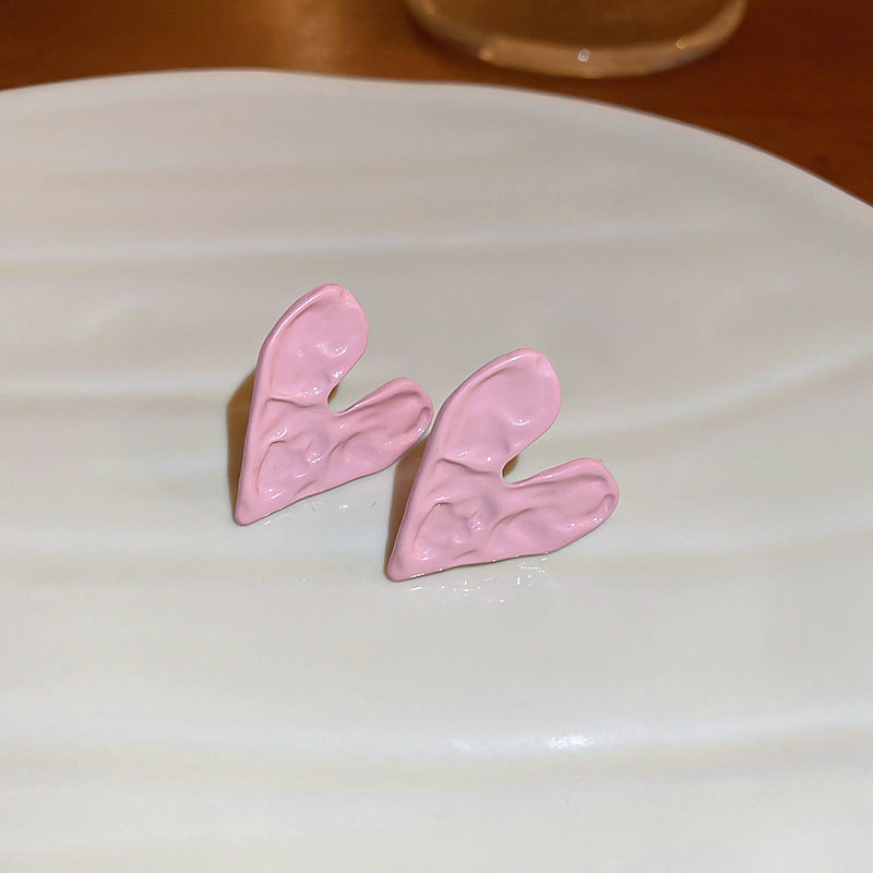 Wholesale Silver Needle Pink Pleated Love Flower Opal Pearl Earrings ACC-ES-Fengm005