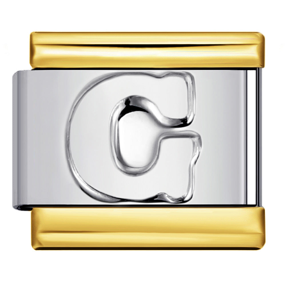 Wholesale Italian Charm Bracelet 9mm DIY letter Creative Stainless Steel Composable Bracelet