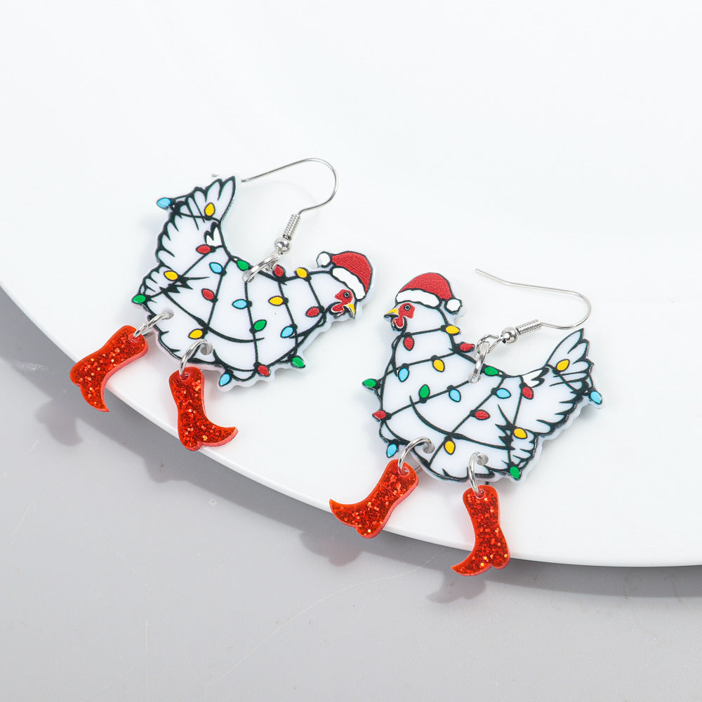 Wholesale Acrylic Cat Earrings Funny Design Party Jewelry Accessory Gift