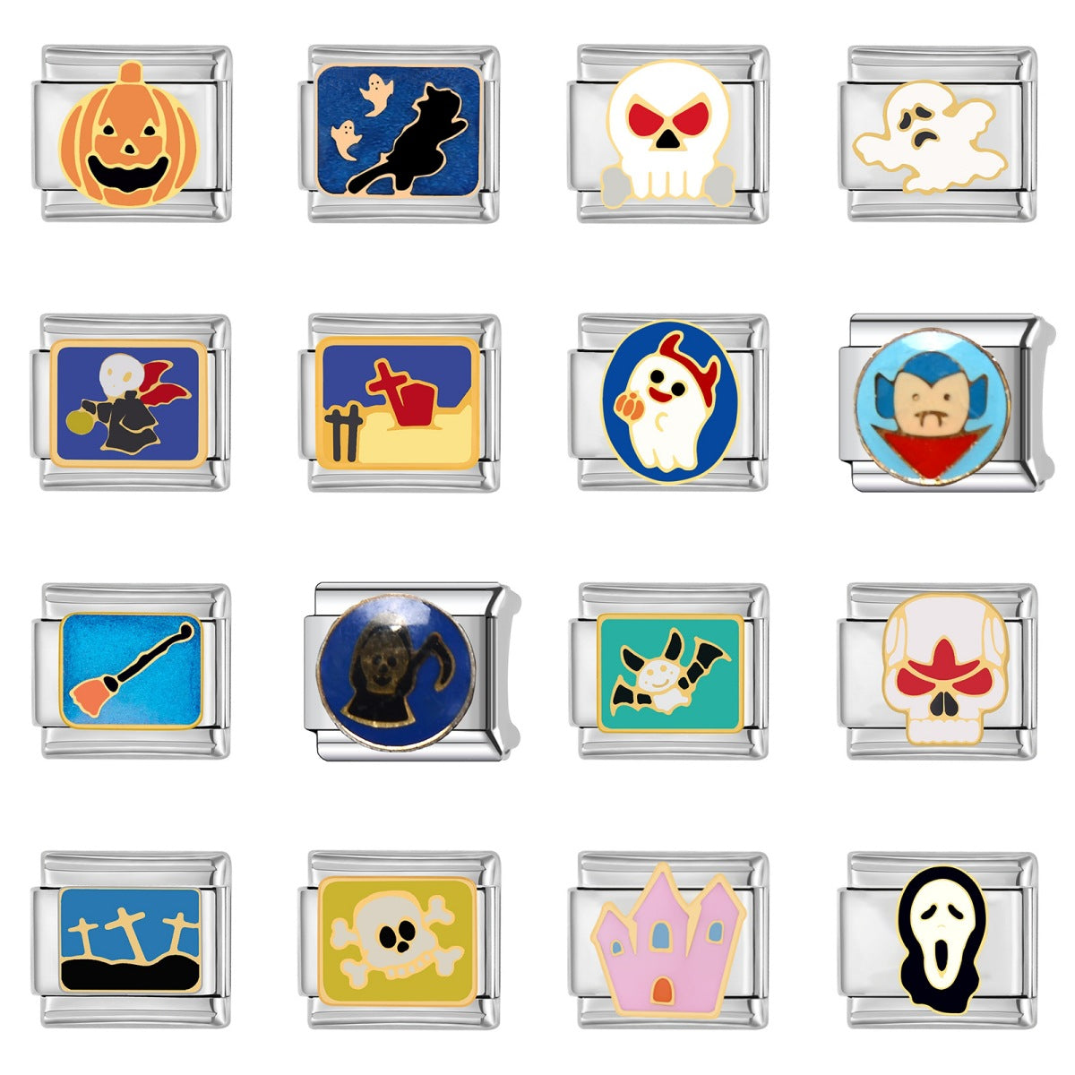 Wholesale Italian Charm Bracelet 9mm DIY Splicing Halloween Elements Stainless Steel Composable Bracelet