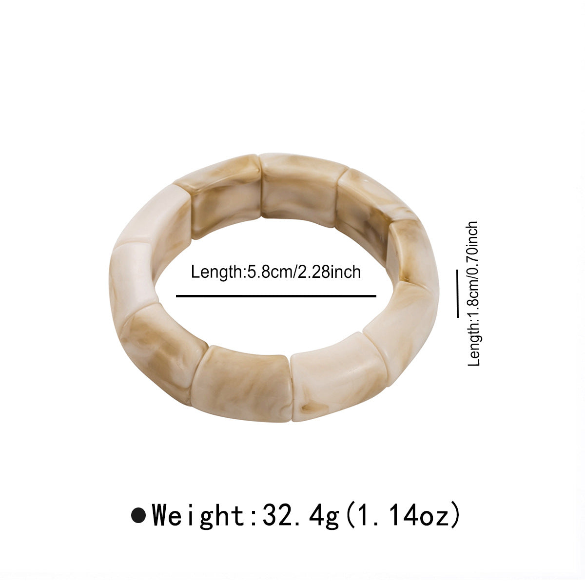 Braccialetto acrilico all'ingrosso gioielli elastici a mano con temperamento semplice