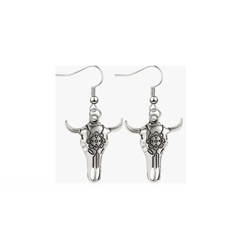 Wholesale Western Style Cowboy Bull Head Pistol Boots Horseshoe Alloy Earrings ACC-ES-YiYuan001