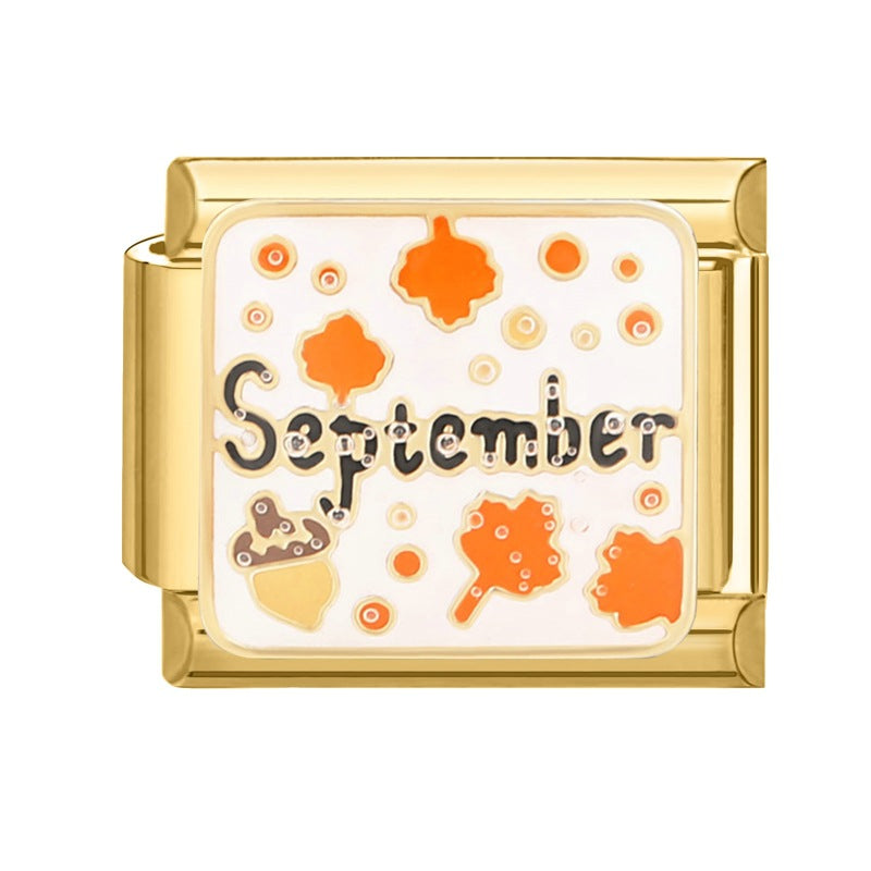 Wholesale 9mm Italian Charm Starter Bracelets DIY Month Stainless Steel Composable Bracelet