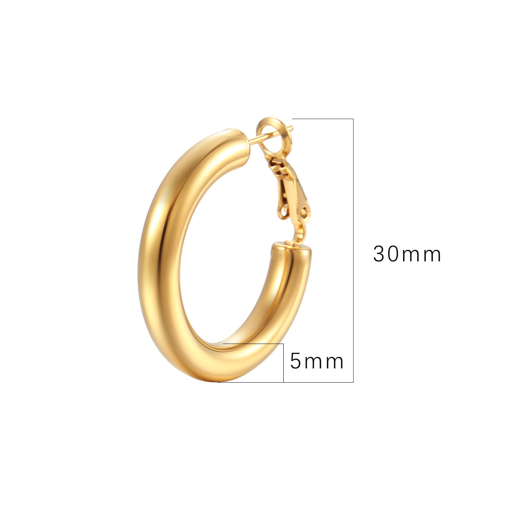 Wholesale  Stainless Steel Hollow Round Women's 18K Gold Earrings