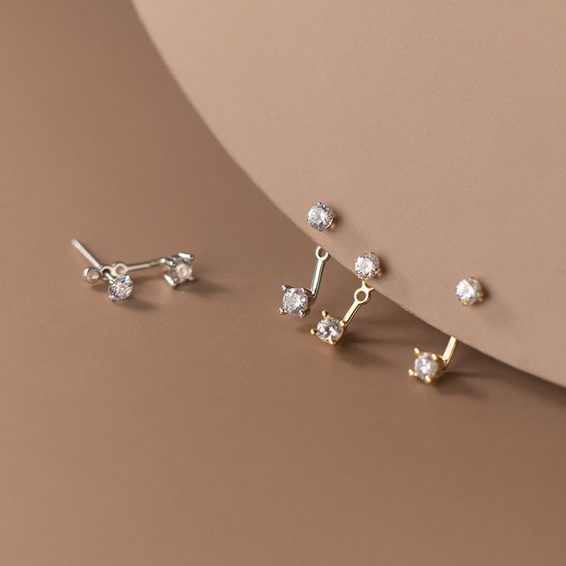 Wholesale Minimalist Zircon Stud Earrings Copper Electroplated Versatile Everyday Jewelry for Women