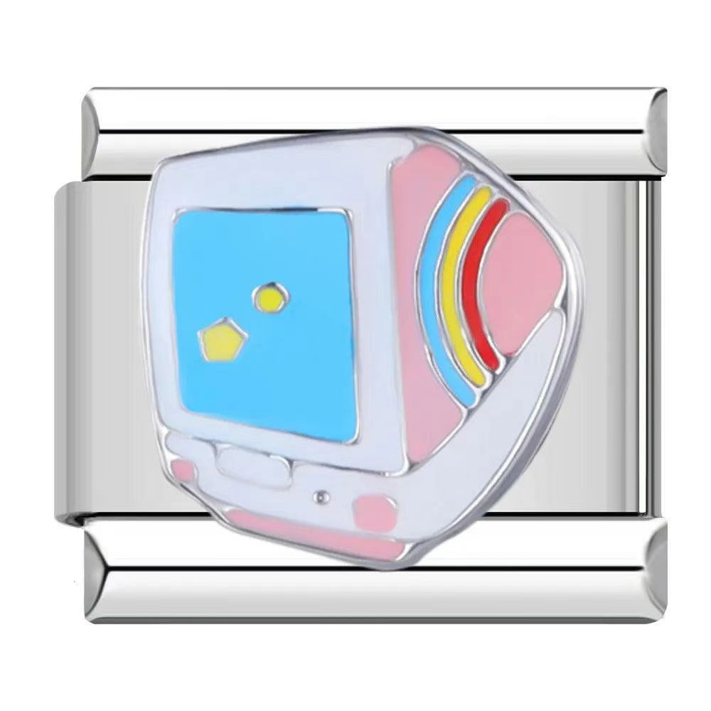 Wholesale Italian Charm Bracelet 9mm DIY Splicing Cartoon Creative Pattern Stainless Steel Composable Bracelet