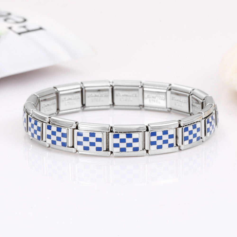 Wholesale 10pcs Italian Charm Bracelet 9mm DIY Splicing Removable Milk Tea Juice Stainless Steel Composable Bracelet