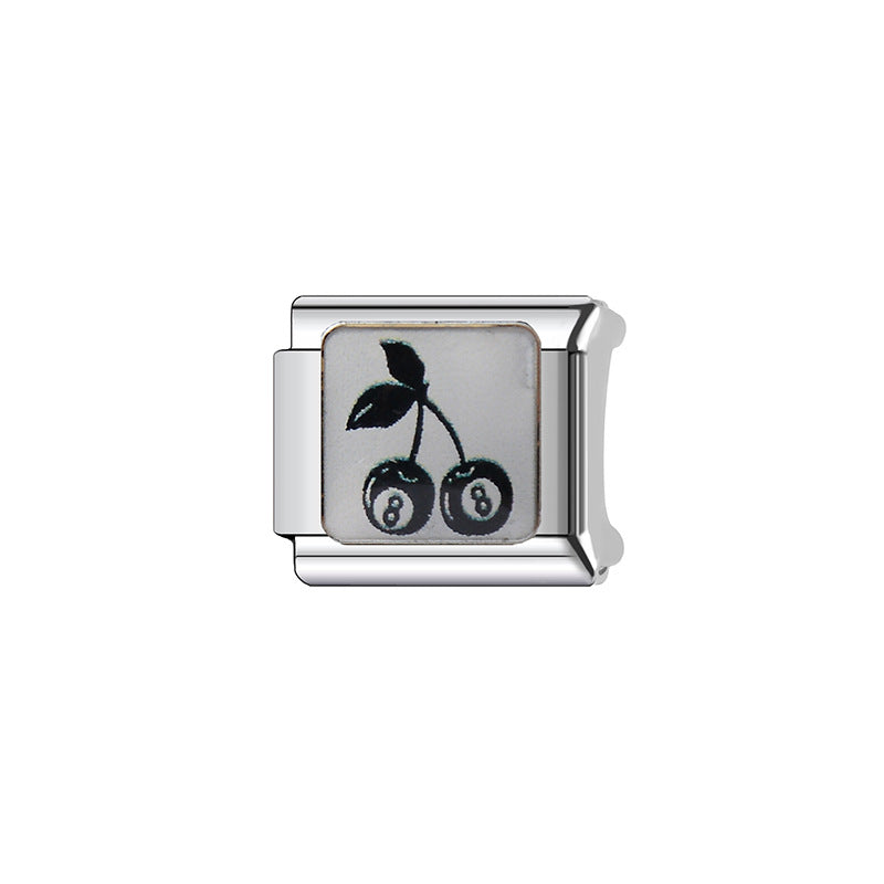 Wholesale Italian Charm Bracelet 9mm DIY Splicing Billiard Ball Pattern Stainless Steel Composable Bracelet