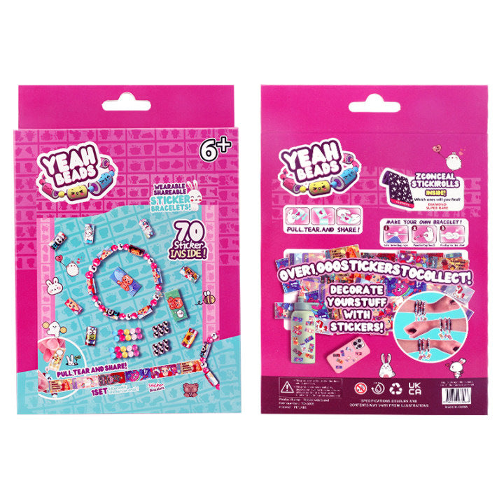 Wholesale Children' s Sticker Bracelet DIY Blind Box Tear Sticker Beaded Bracelet suit