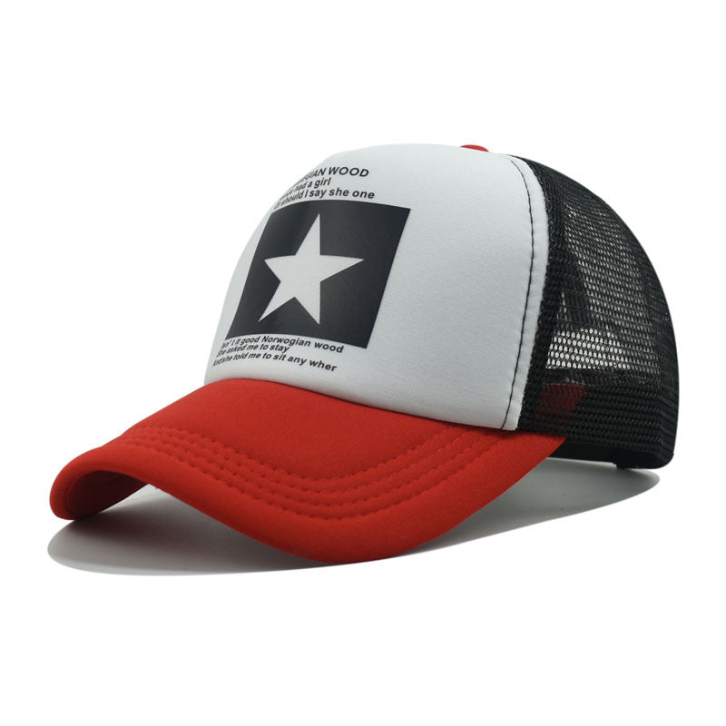 Wholesale Retro Printed Mesh Hat Five-pointed Star Baseball Cap ACC-HT-Xiny010