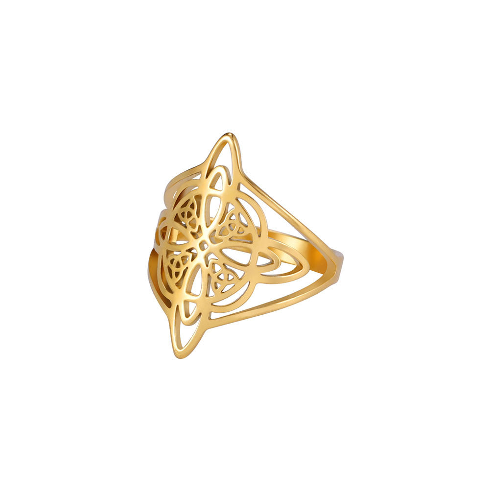 Wholesale Double Layer Celtic Knot Stainless Steel Ring Jewelry Accessory
