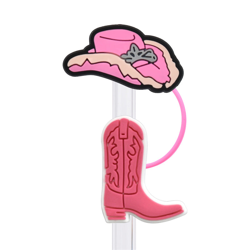 Wholesale Random 100pcs Straw Tube Cap Pink Denim Series Straw Cover ACC-SCR-RYY055