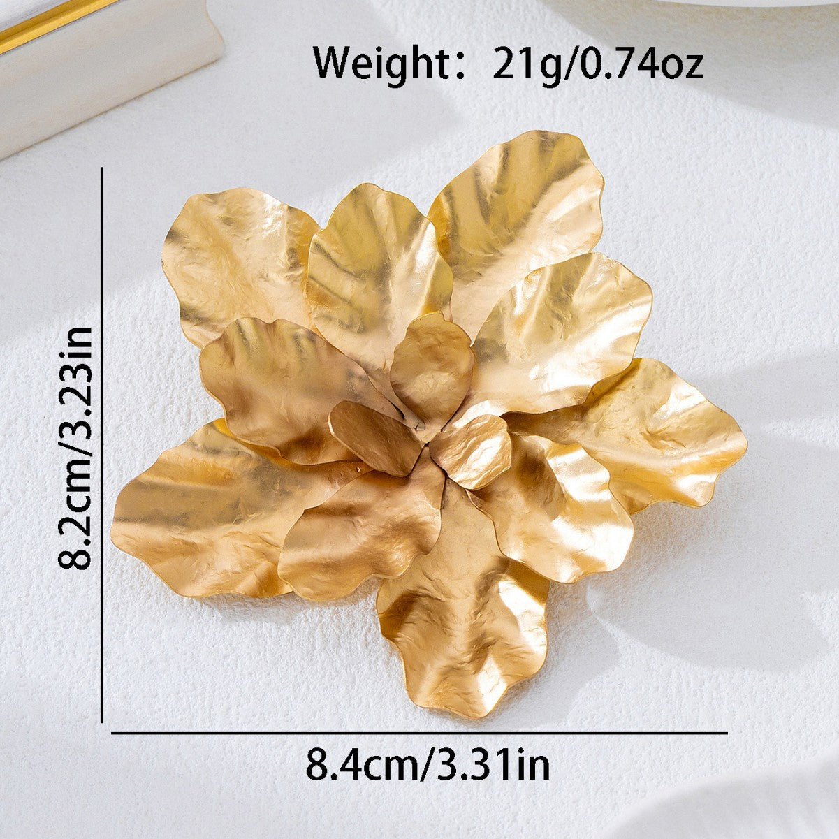 Wholesale Fashionable Trendy Metal Large Flower Brooch