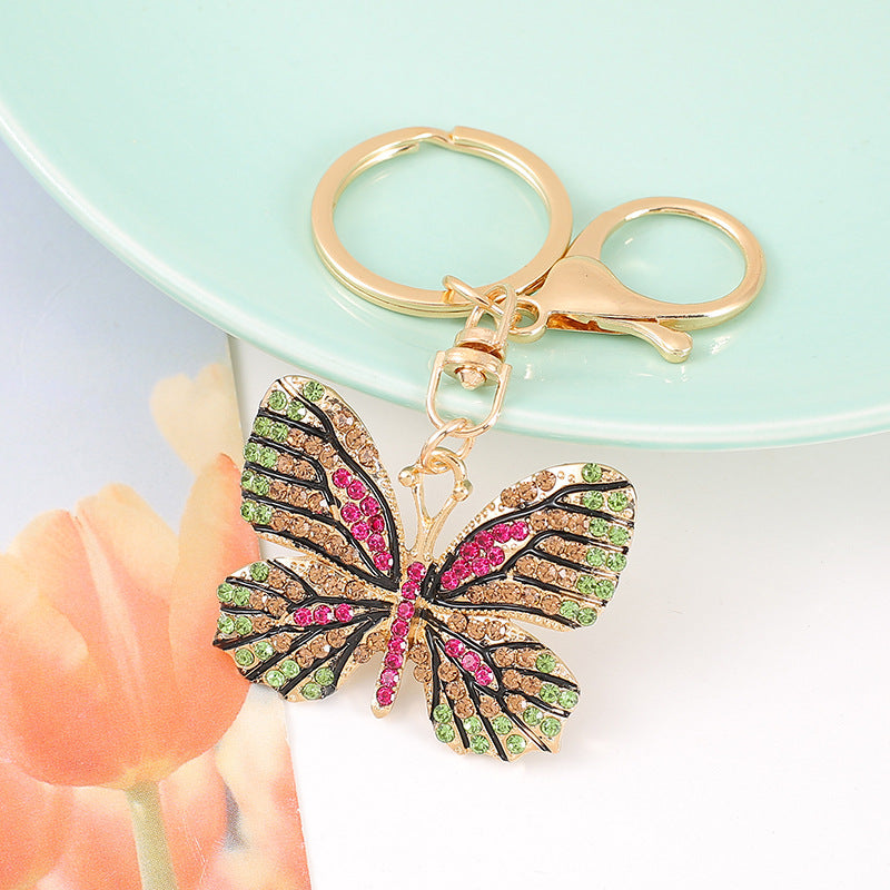 Wholesale Butterfly Rhinestone Alloy Keychain ACC-KC-YuanFei011