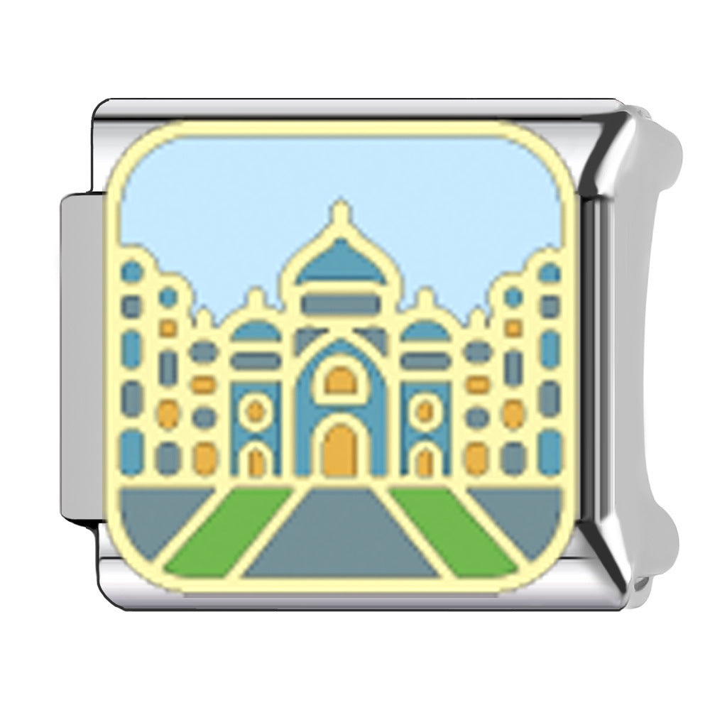 Wholesale   Italian Charm Bracelet 9mm DIY Egyptian pyramid landmark Creative Stainless Steel Composable Bracelet