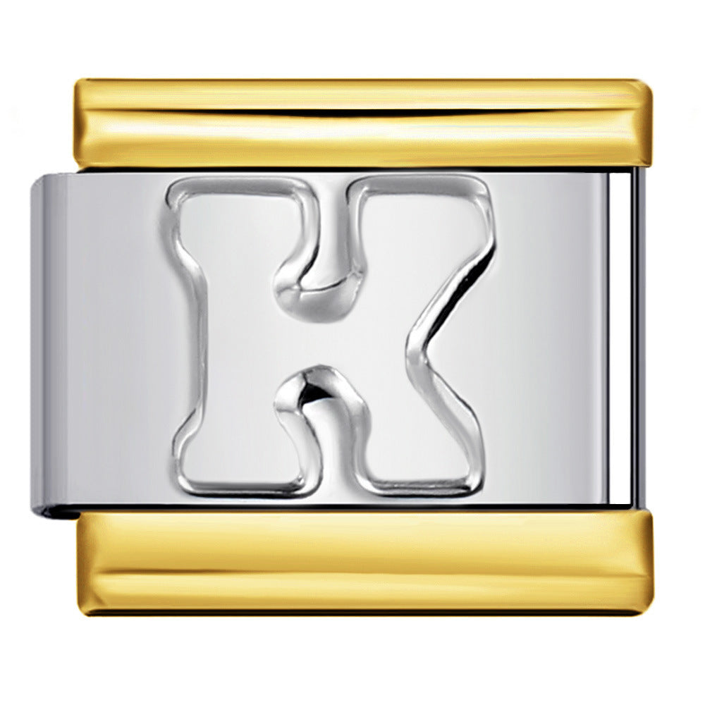 Wholesale Italian Charm Bracelet 9mm DIY letter Creative Stainless Steel Composable Bracelet