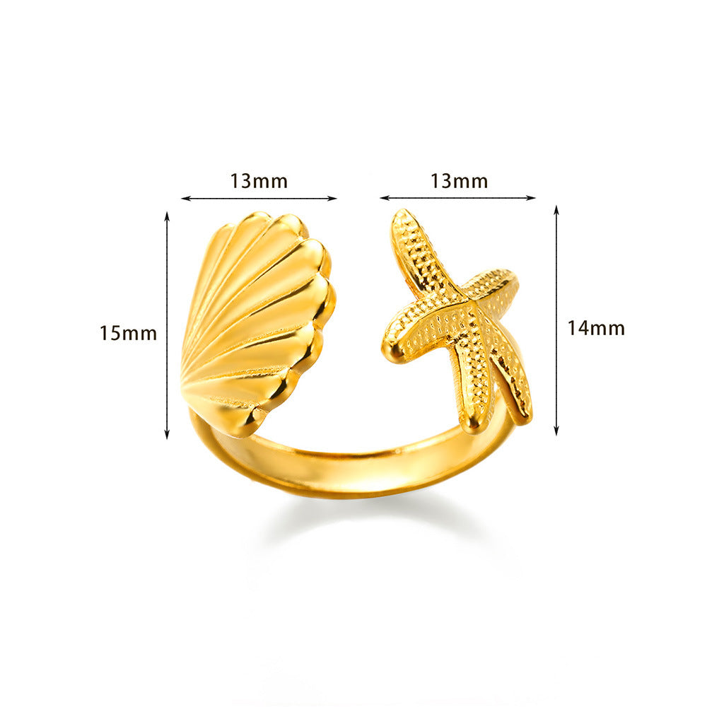 Wholesale  Light Luxury Stainless Steel 18k Gold Plated Ring