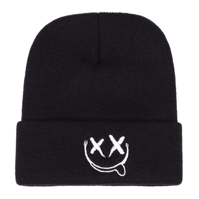 Wholesale Chic Embroidered Geometric Knit Beanie Winter Warm Hat For Men Women Trendy Fashion Accessory Gift