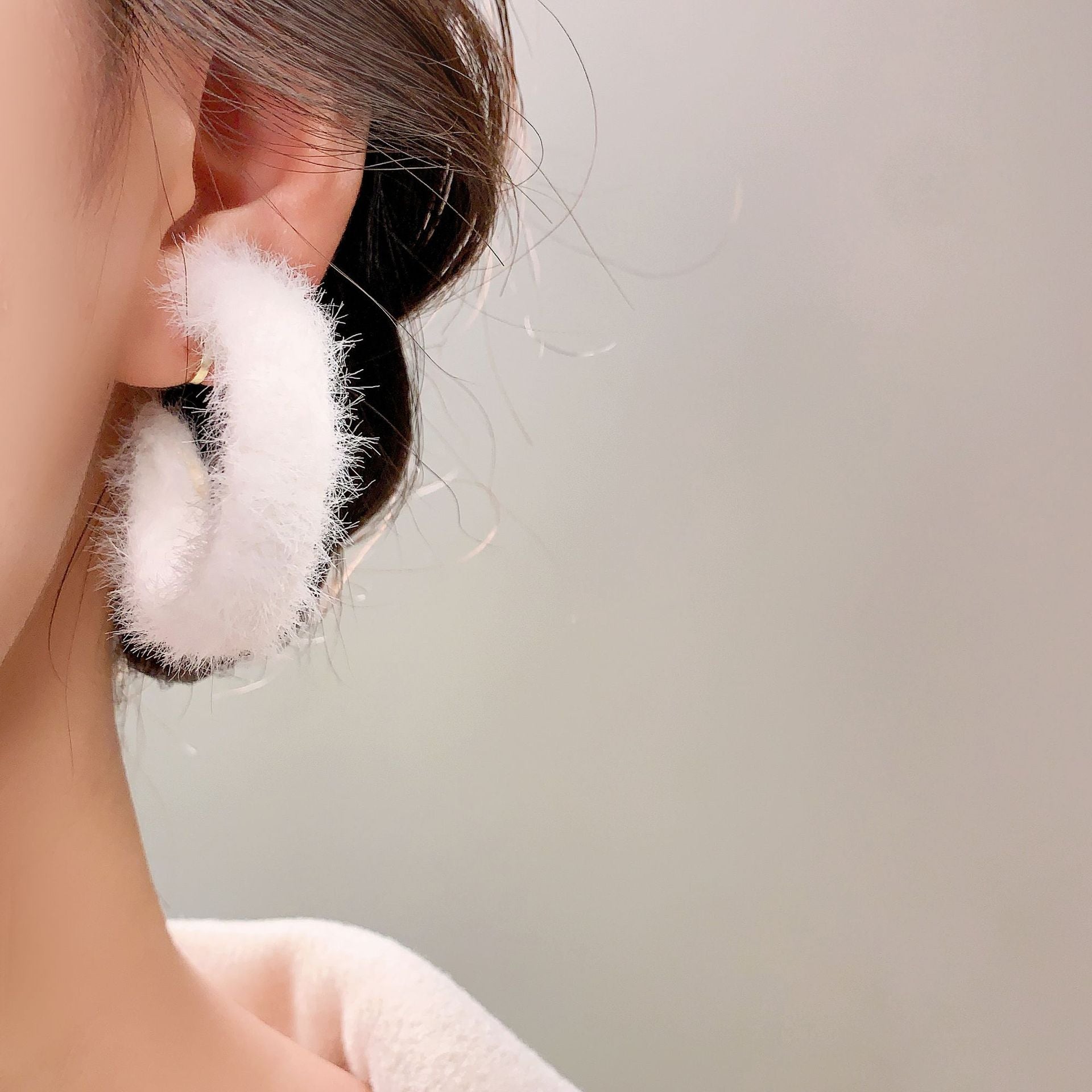 Wholesale  Plush Circle Earrings