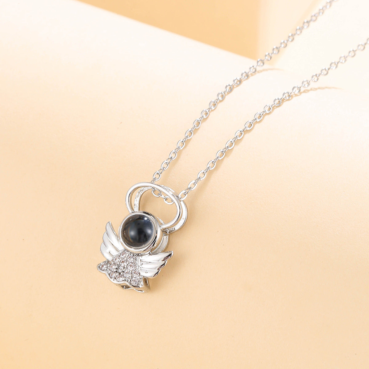 Wholesale silver Gold Titanium Steel Moon Necklace