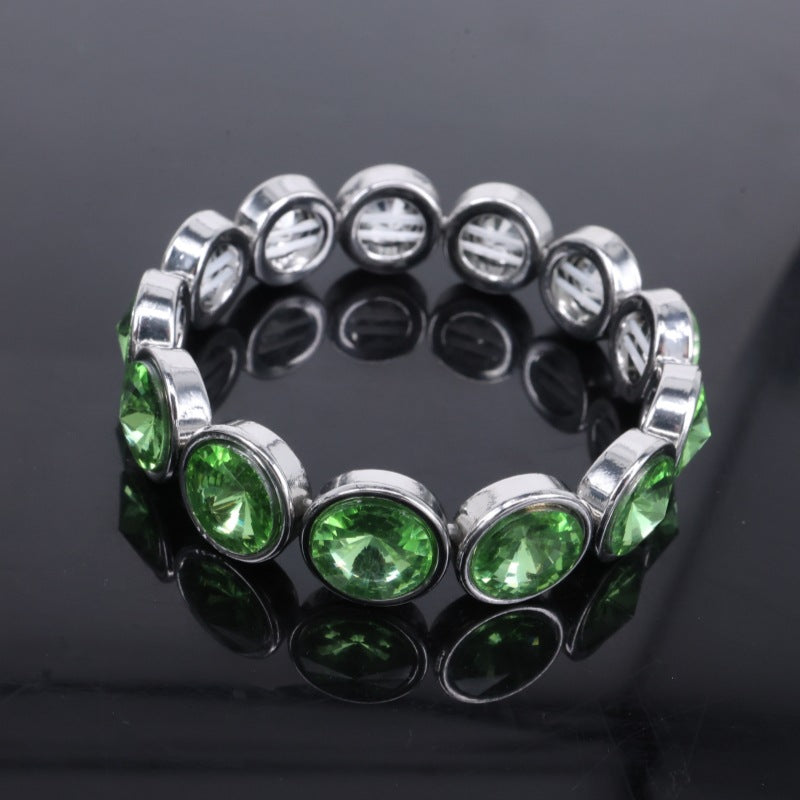 Wholesale Vacation Style Gold Electroplated Zinc Alloy Colored Glass Bracelet,  Modern Jewelry Accessory