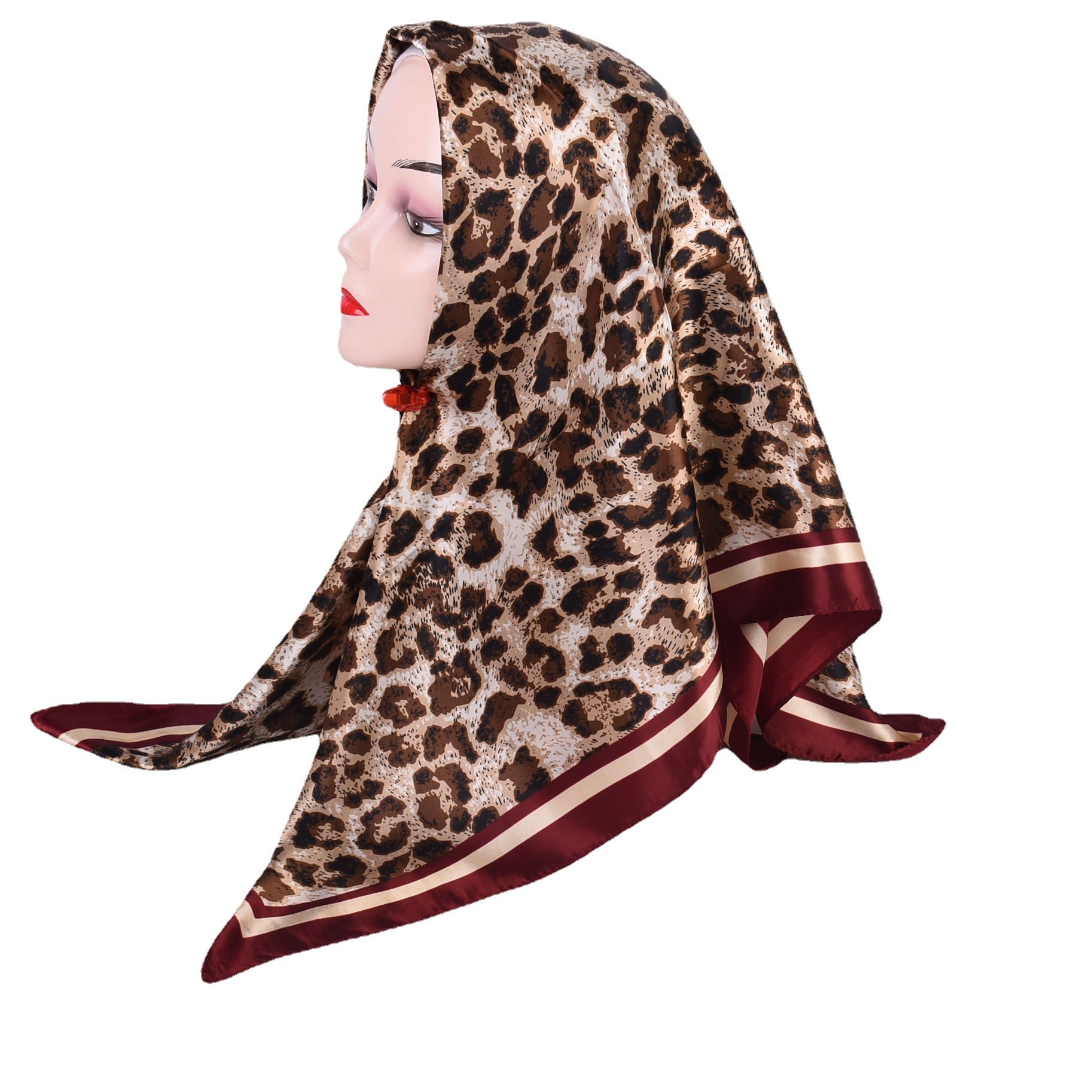 Wholesale Leopard Print Silk Scarf 90* 90 Large Square Scarf