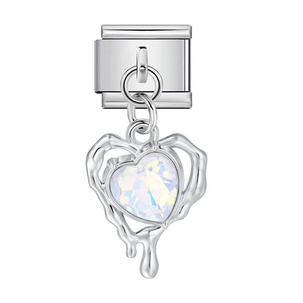 Wholesale Italian Charm Bracelet 9mm DIY Cute silver pendant  Creative Stainless Steel Composable Bracelet