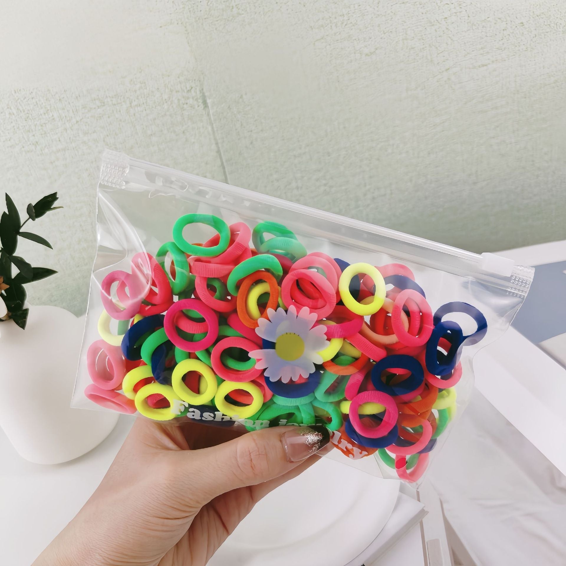 Wholesale 100pcs Children's Hair Tie Rubber Band Towel Ring Small Hair Scrunchies  ACC-HS-Mengz003