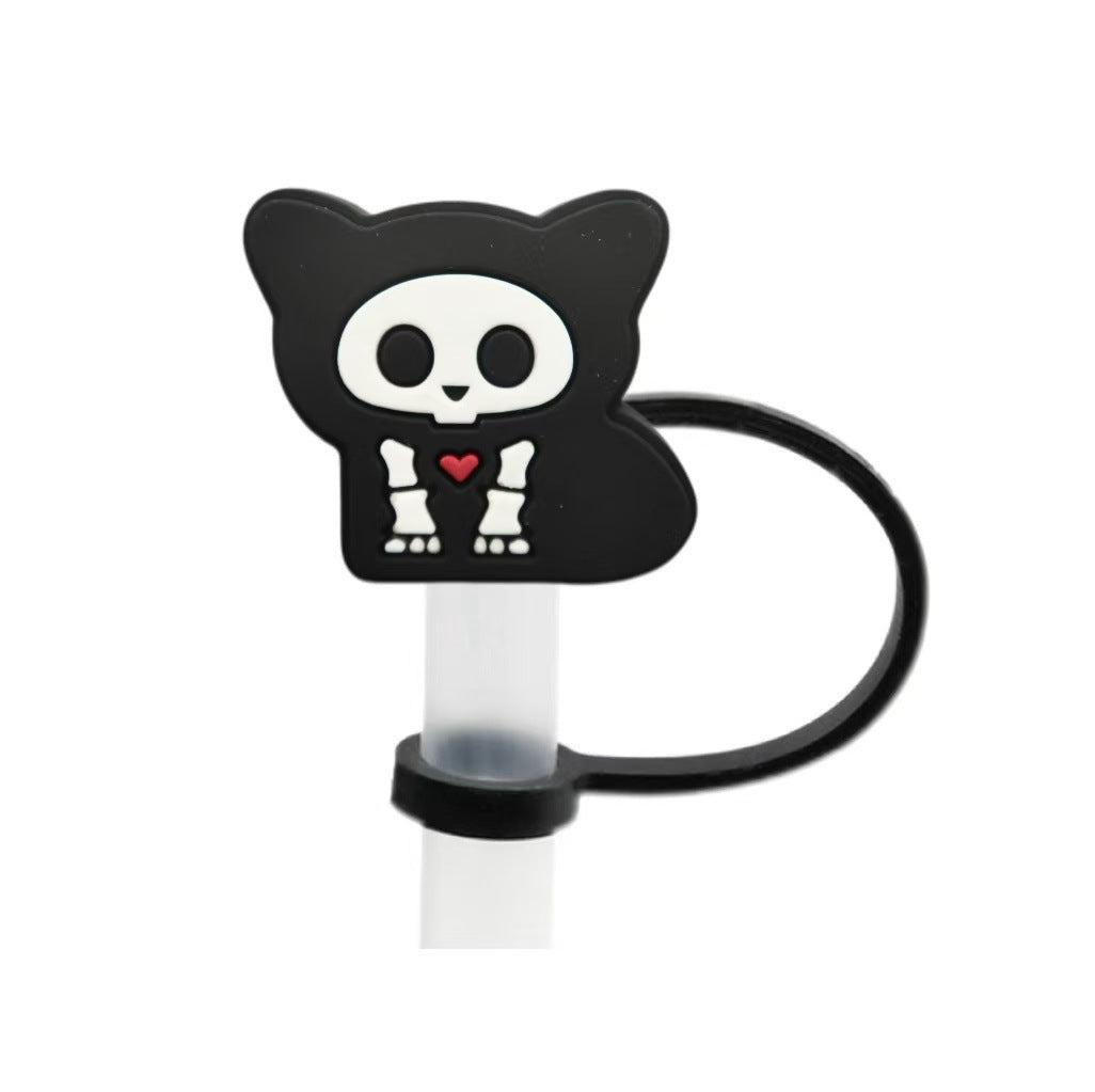 Wholesale 10pcs  themed animal skull shapes Straw Cover Straw Tube Cap